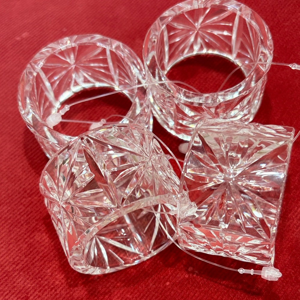 Crystal Napkin Rings Set of 4